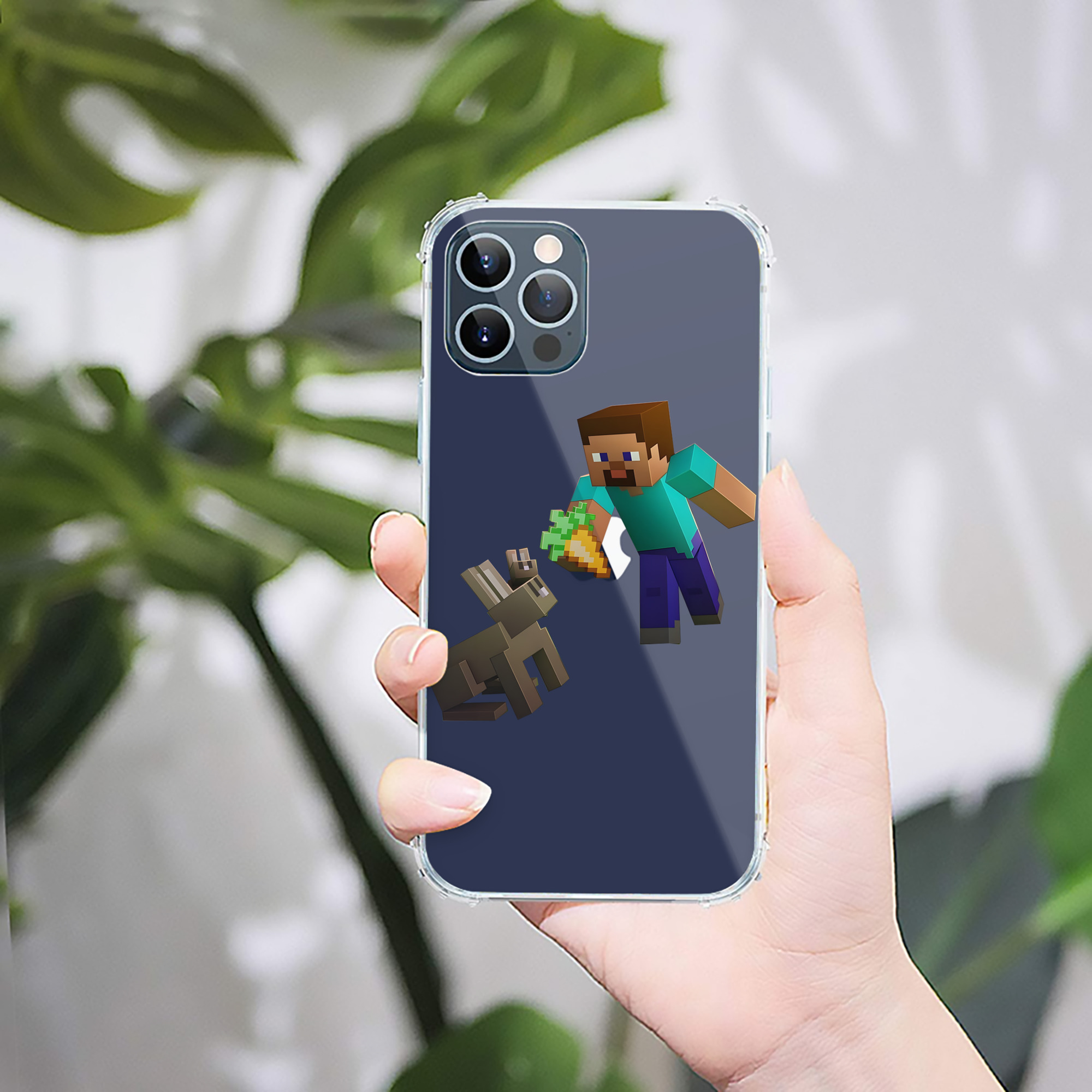 （画像用） マインクラフト ブロックの世界 Minecraft MC Block world 【iPhone 12シリーズ対応】透明スマホケース（クリアソフトケース）